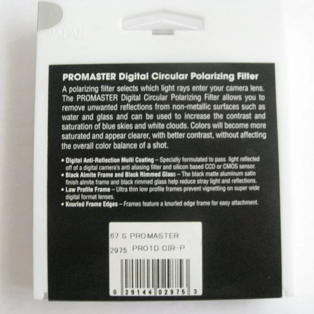 Promaster Digital Circular Polarizing Filter - 67mm Made in Japan in Case